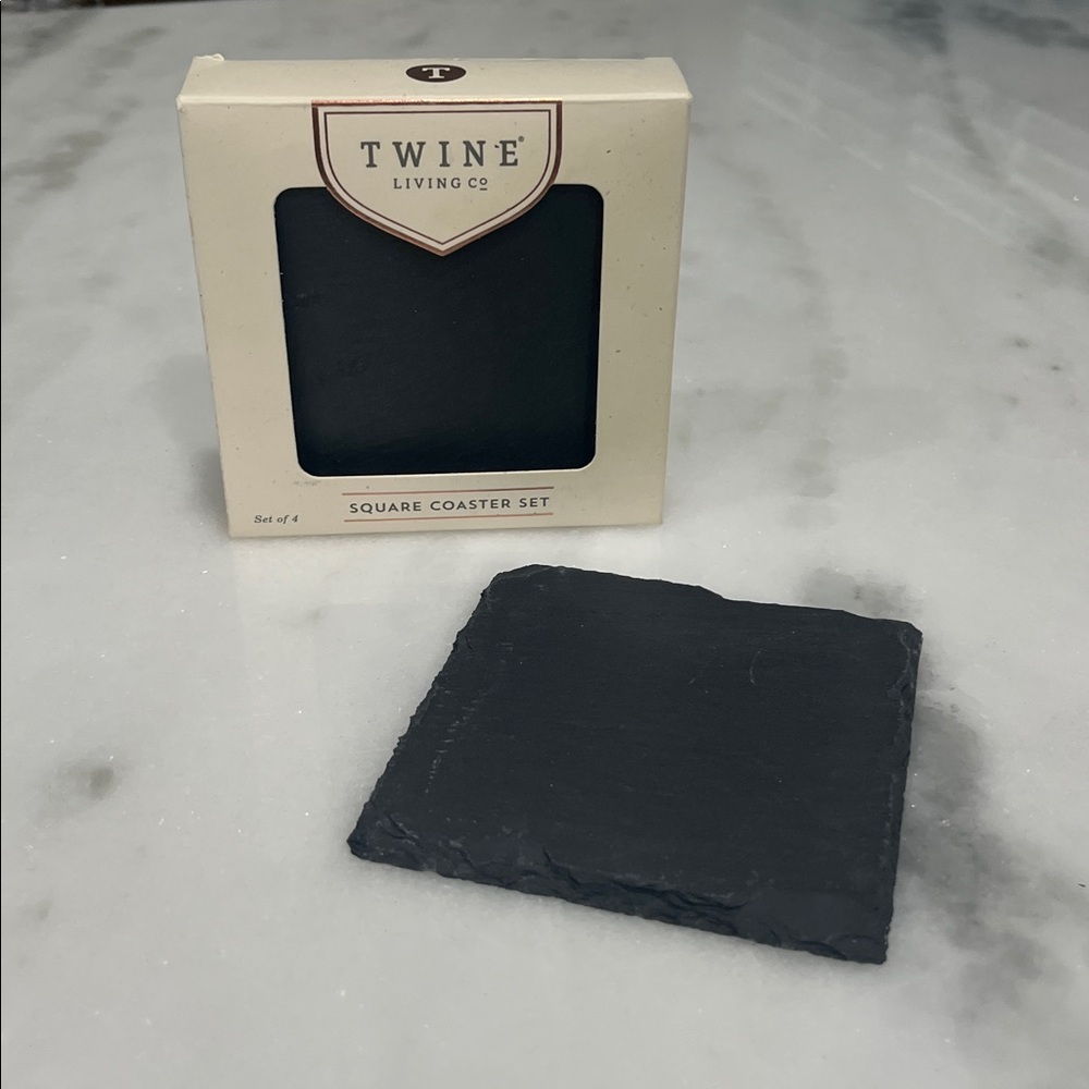 Twine Living Co. Black Square Coaster Set
